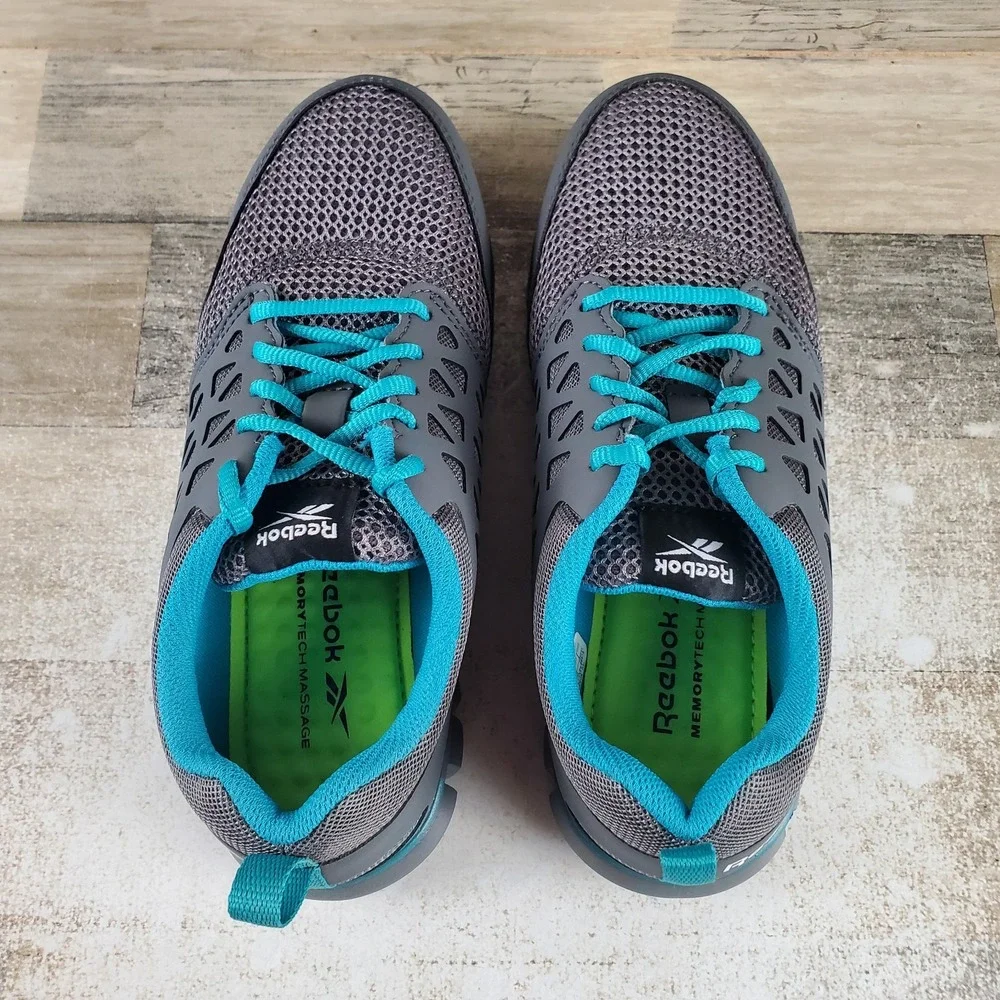Reebok Work Sublite Cushion Womens Work Shoes Sz 9 W Gray Mesh Oxford Alloy Toe